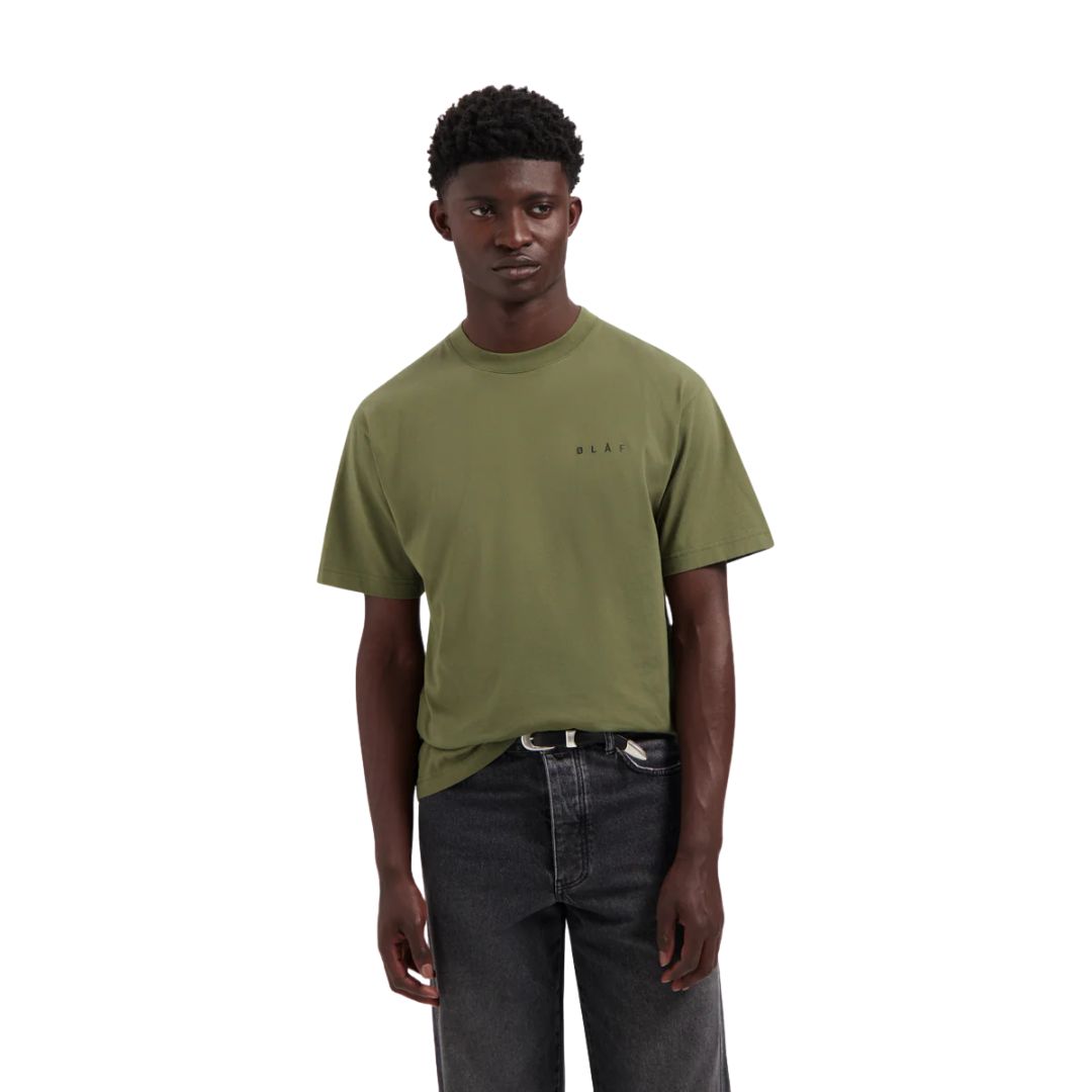Olaf Hussein Olive Lined heren face tee