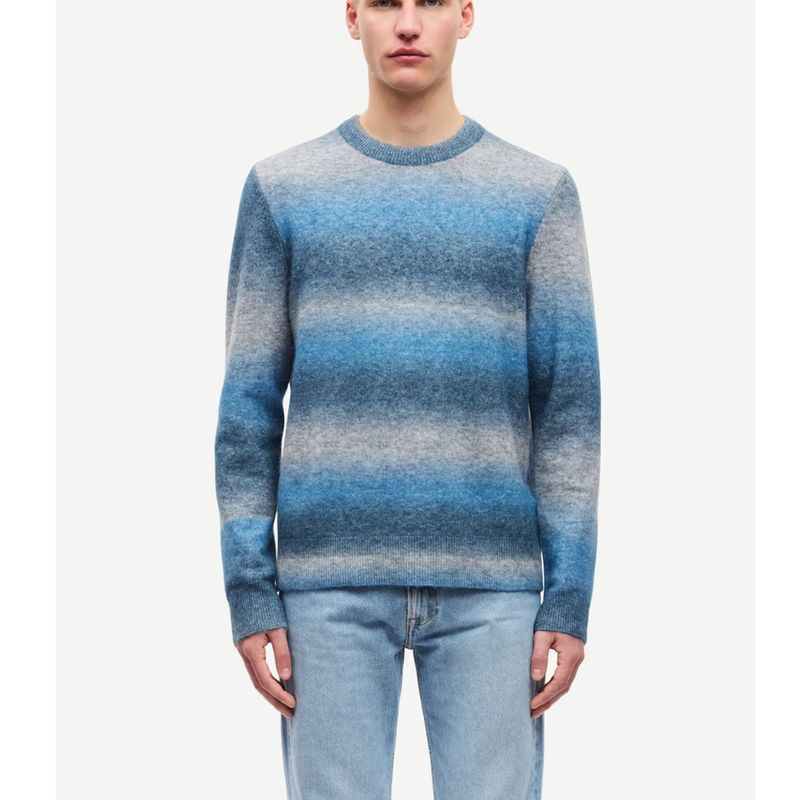 Samsoe Samsoe blauw Aiden heren crewneck

