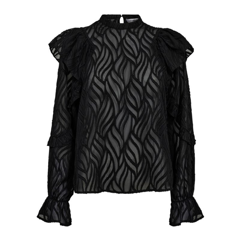 Co'couture zwart RochelleCC frill dames blouse