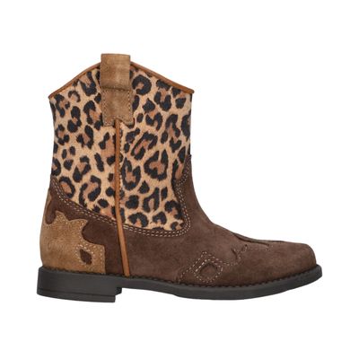 Clic bruin suede leopard kids Cowbowlaars
