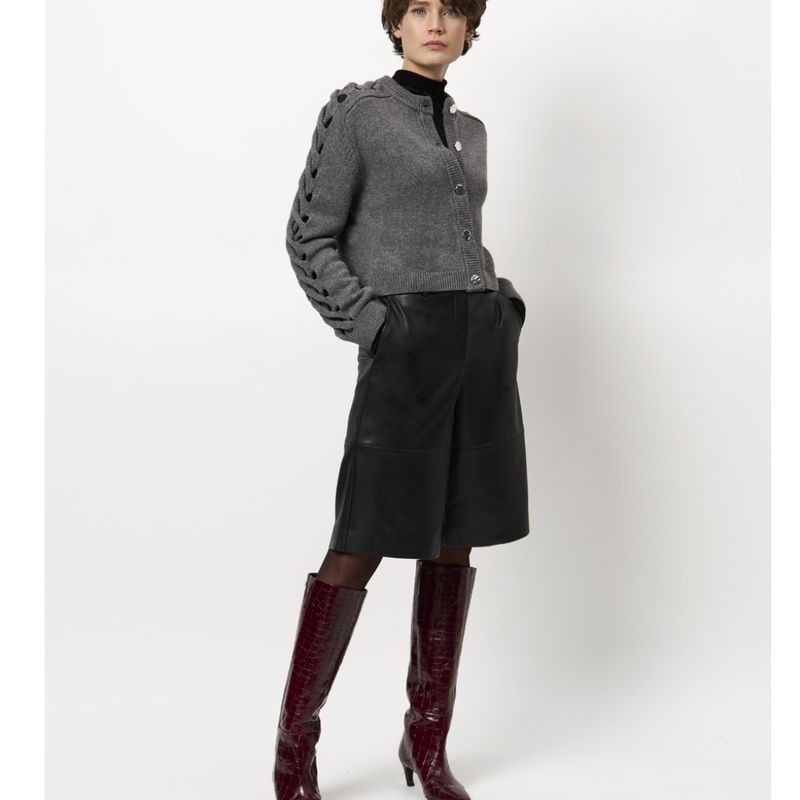 Dante 6 grijs Haby braided dames cardigan