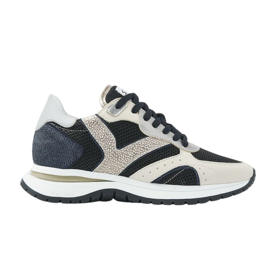 Via Vai taupe zwart Usher Elliot dames sneaker