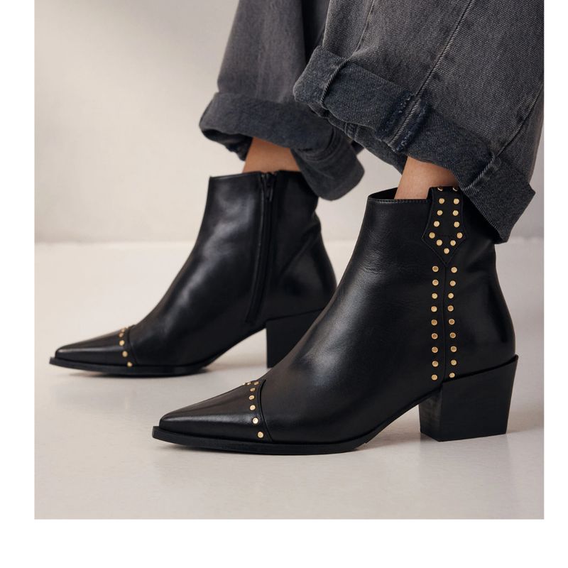 Via Vai zwart studs Kate Brandy dames enkellaarsje