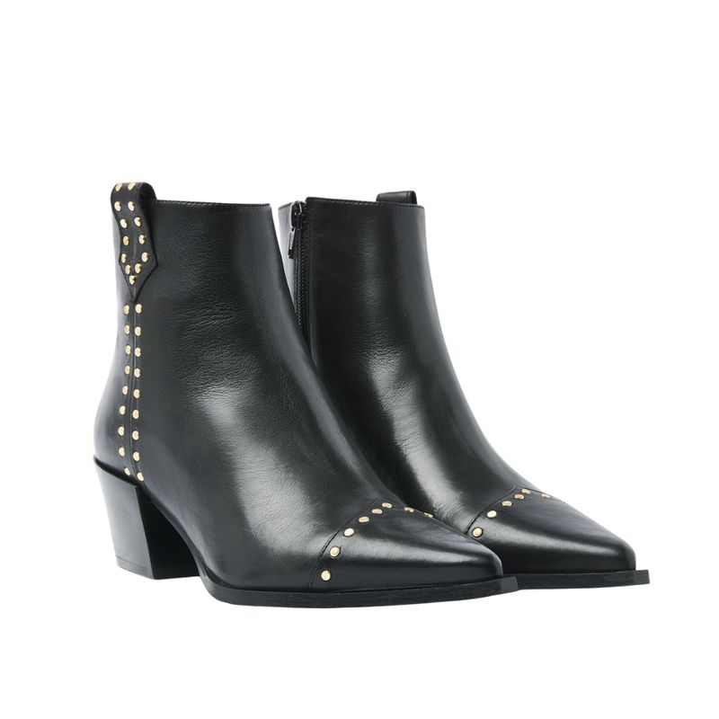 Via Vai zwart studs Kate Brandy dames enkellaarsje