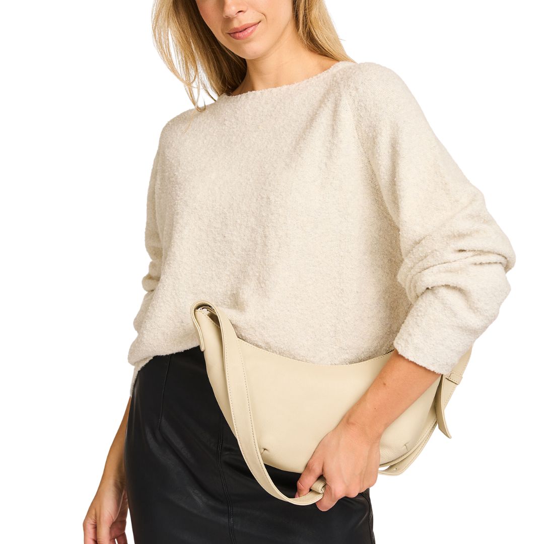 Knit-ted off white Loto dames pullover
