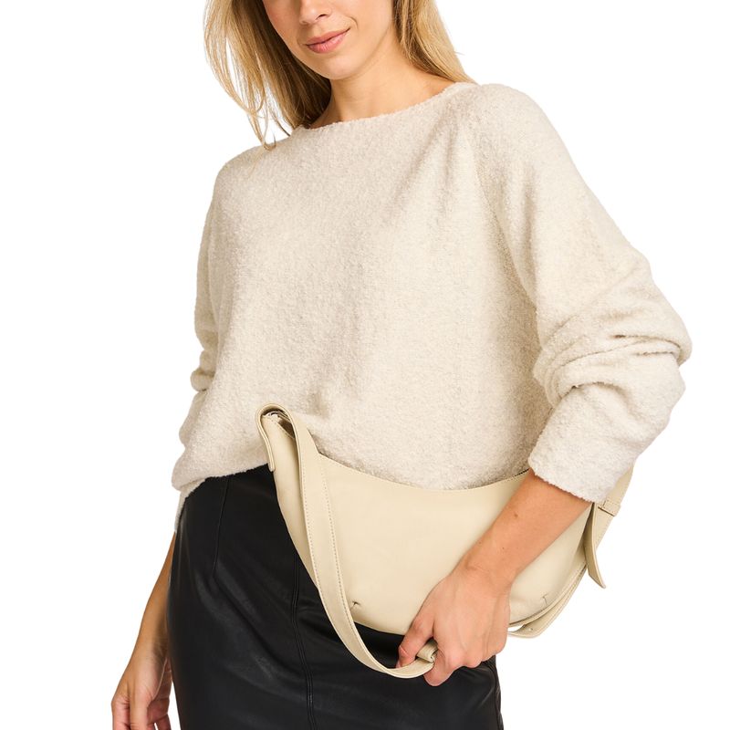 Knit-ted off white Loto dames pullover