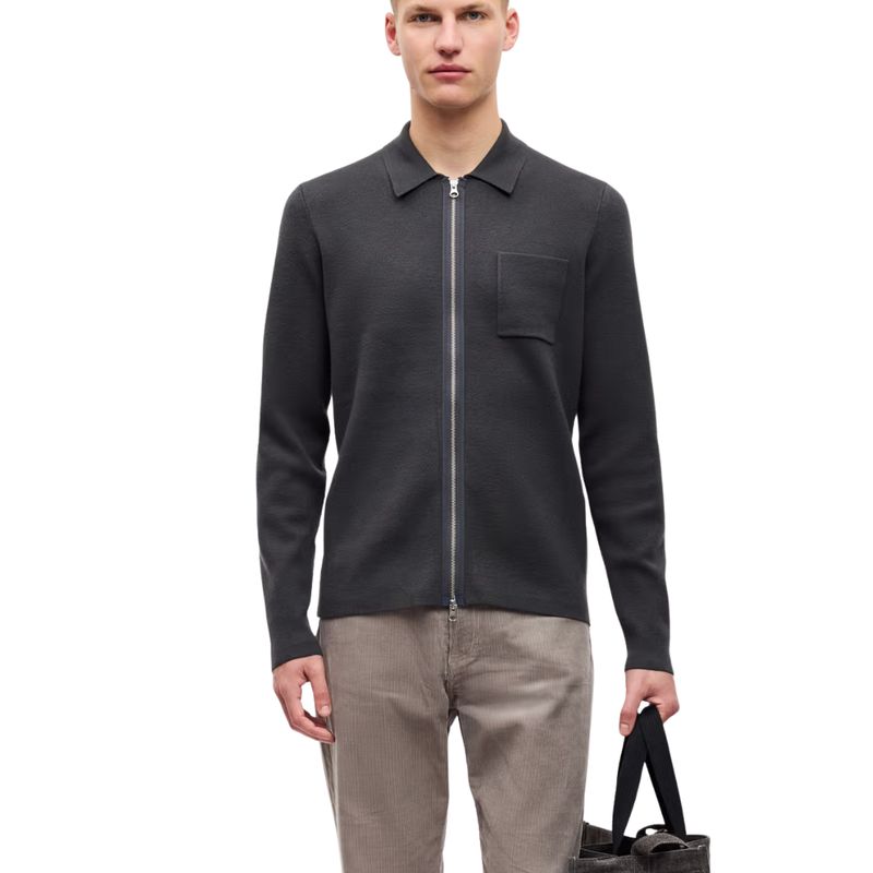 Samsoe Samsoe donkergrijs Guna heren zip 10490