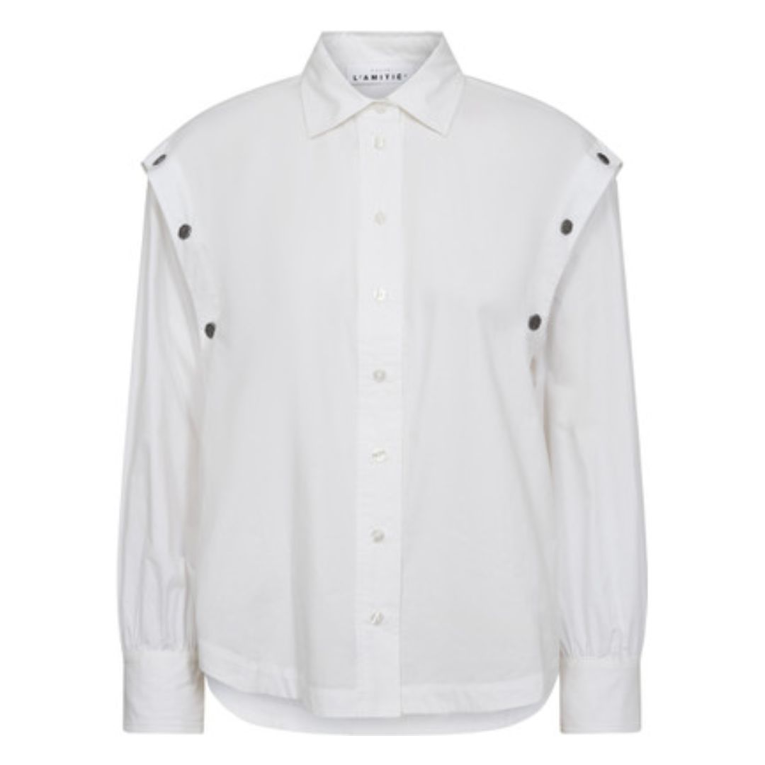 Haute L’Amitié wit Button Sleeve dames blouse