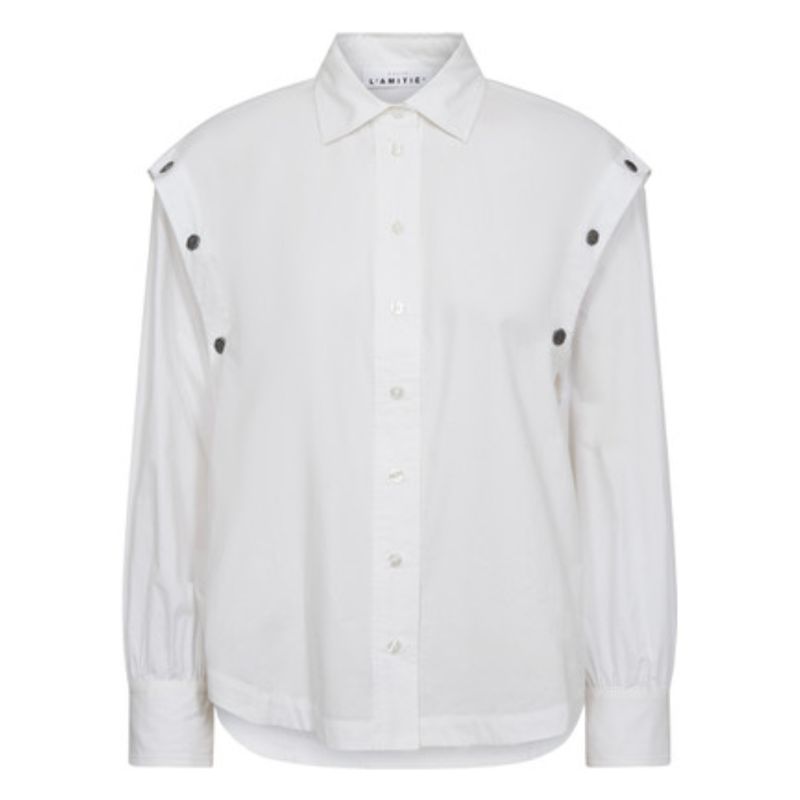 Haute L’Amitié wit Button Sleeve dames blouse