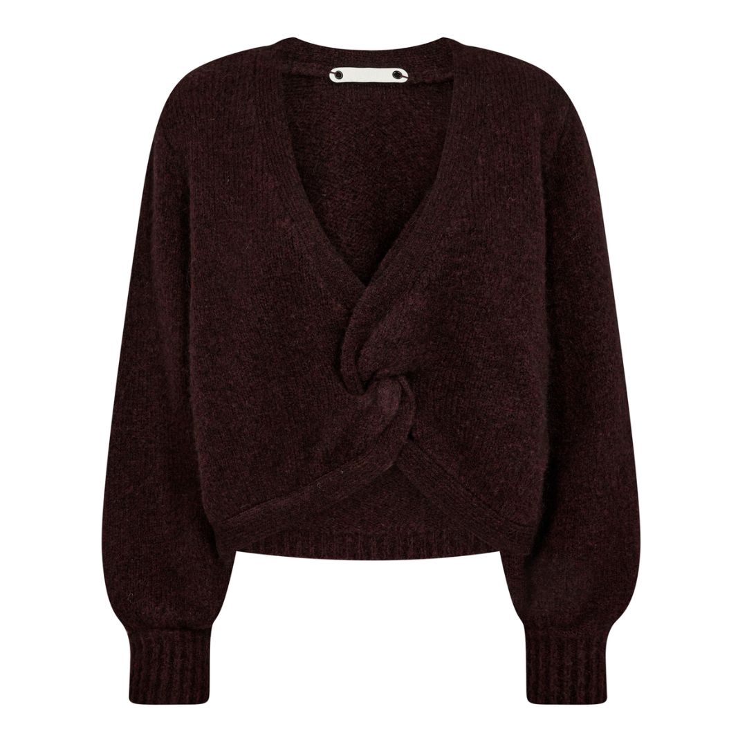 Co’Couture bordeaux CozyCC twist back dames knit