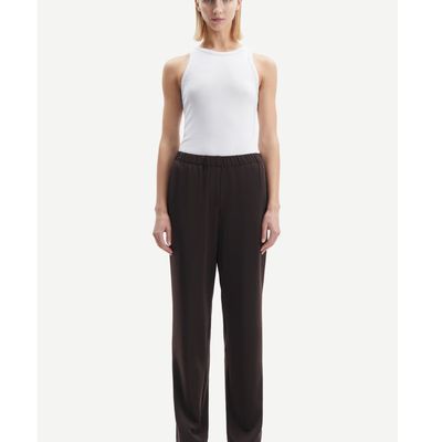 Samsoe Samsoe donkerbruin Hoys dames straight pants