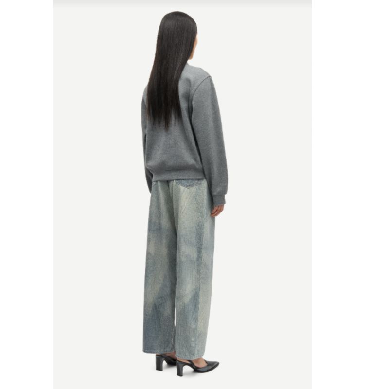 Samsoe Samsoe mid grey melange Sadory ls dames polo 15885