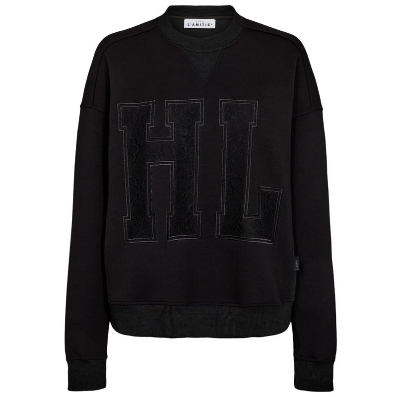 Haute L’Amitié zwart Lace Application dames Sweater Haute L’Amitié zwart Lace Application dames Sweater