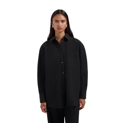Olaf black Textured Drapey dames Shirt