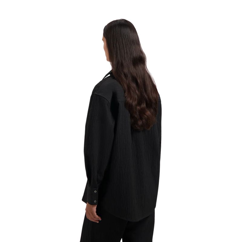 Olaf black Textured Drapey dames Shirt