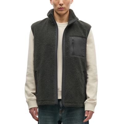 Samsoe Samsoe donkergrijs Sanolan zip heren vest 11705 Samsoe Samsoe donkergrijs Sanolan zip heren vest 11705