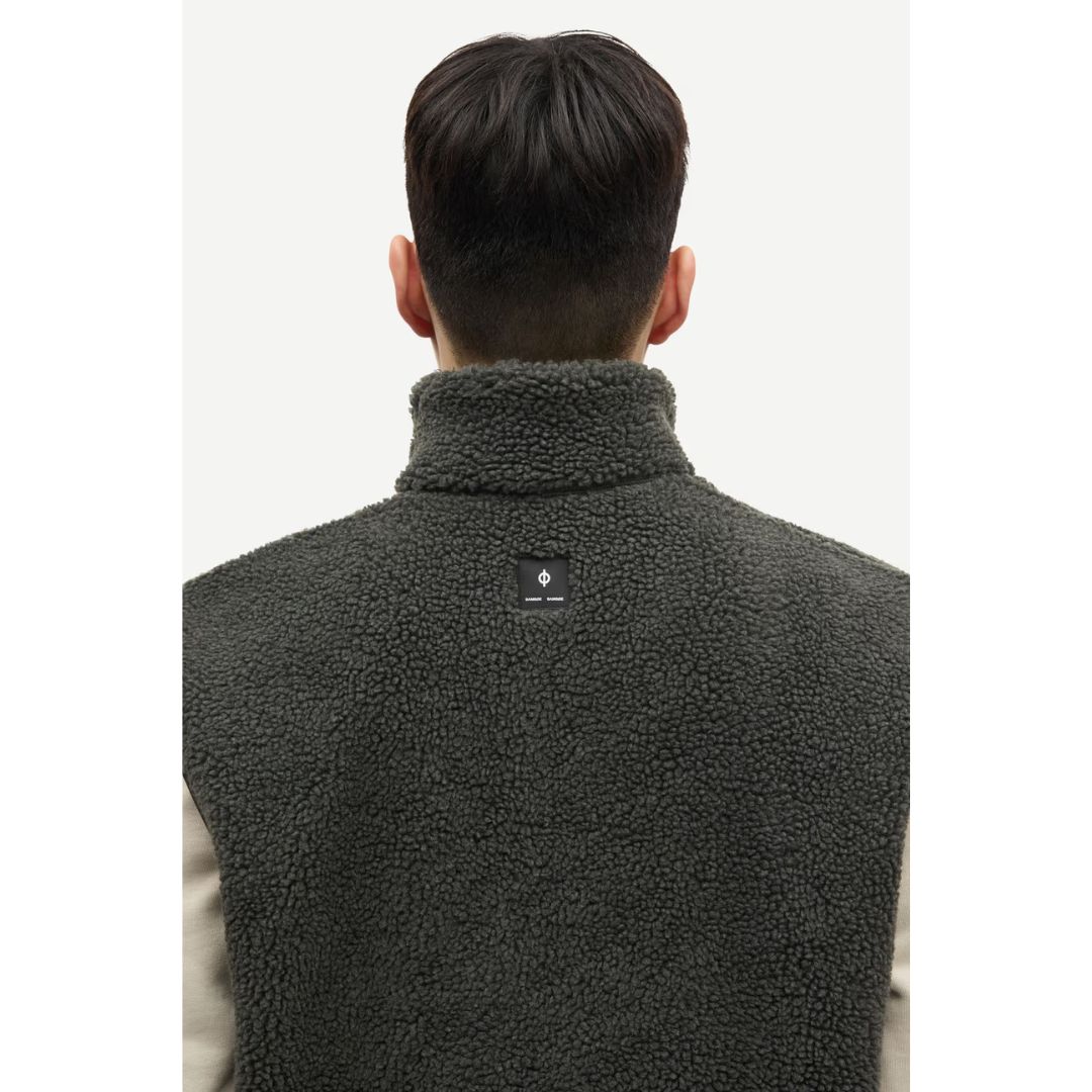 Samsoe Samsoe donkergrijs Sanolan zip heren vest 11705 Samsoe Samsoe donkergrijs Sanolan zip heren vest 11705
