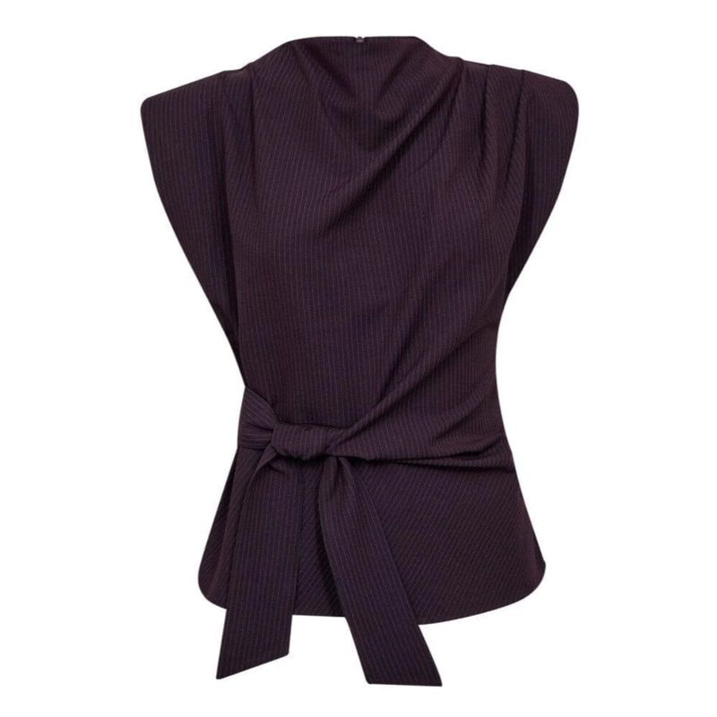 Co'Couture Plum NolanCC Pleat dames Top
