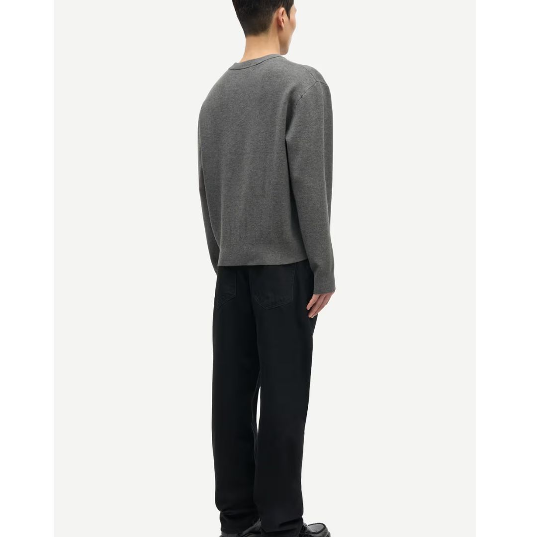 Samsoe Samsoe donkergrijs Sarico heren sweater 15825 Samsoe Samsoe donkergrijs Sarico heren sweater 15825