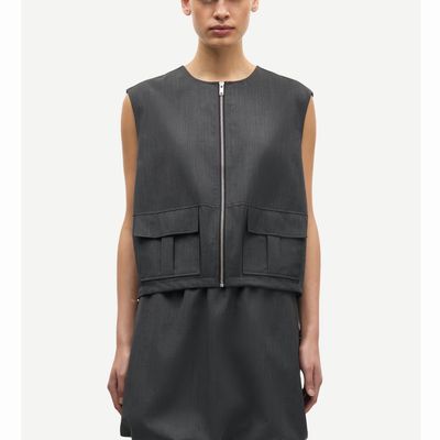 Samsoe Samsoe donkergrijs Sakelly vest 15449