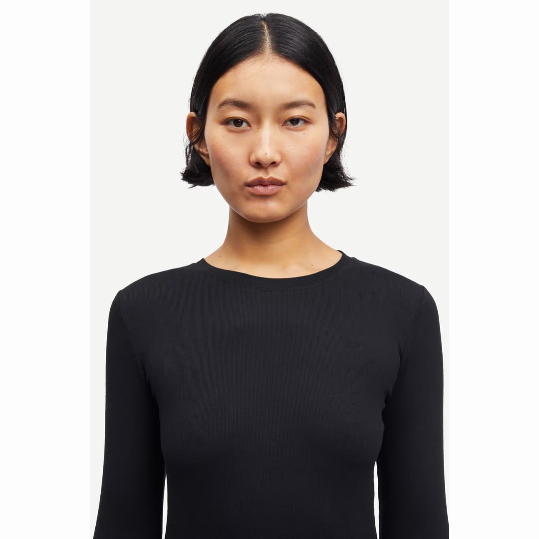Samsoe Samsoe black Alexa dames longsleeve 7542 Samsoe Samsoe black Alexa dames longsleeve 7542
