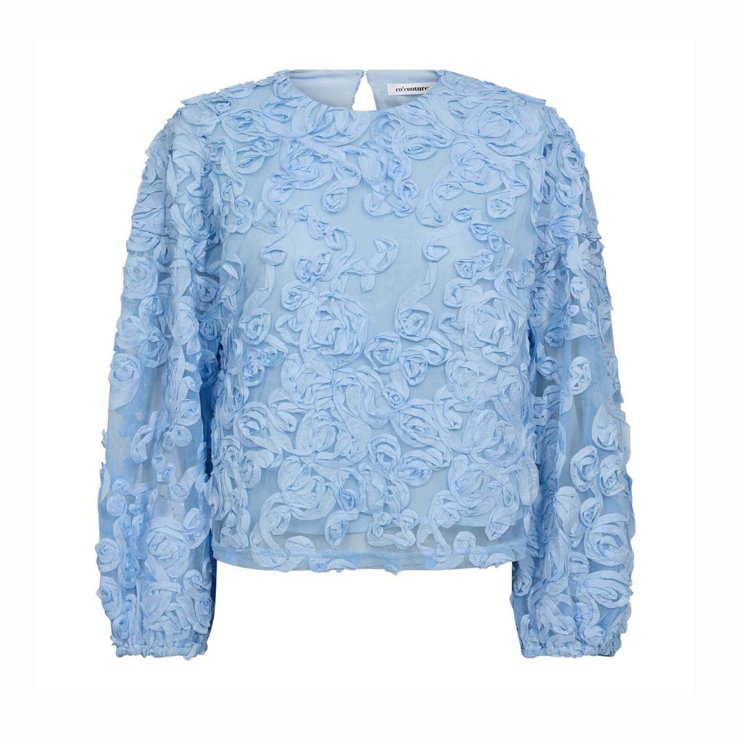Co'Couture Pale Blue TessyCC Flower Blouse