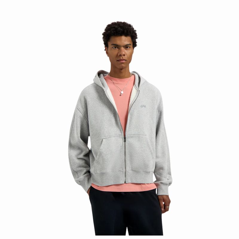 Olaf Heather Grey Signature Zip Hoodie Olaf Heather Grey Signature Zip Hoodie