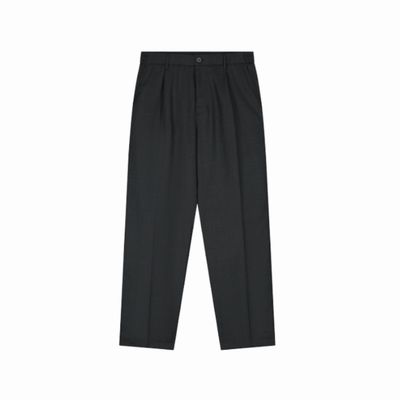 Olaf Charcoal regular wool blend pleated pant