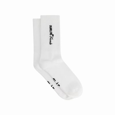 Olaf Optical White Script Friends Sock