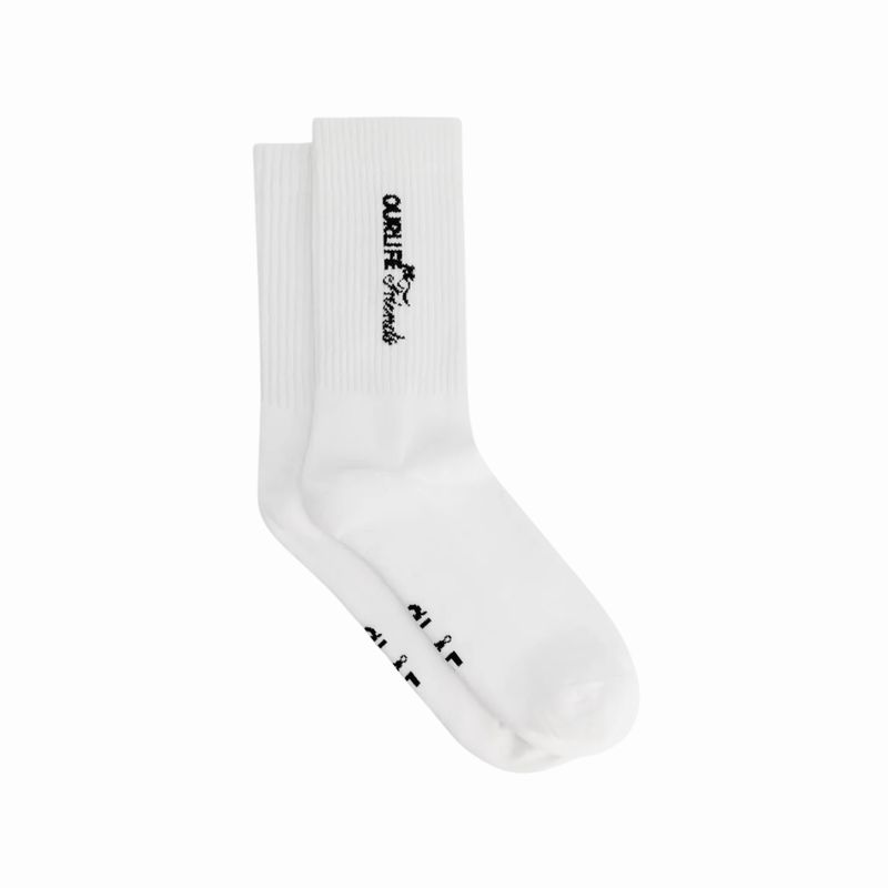 Olaf Optical White Script Friends Sock