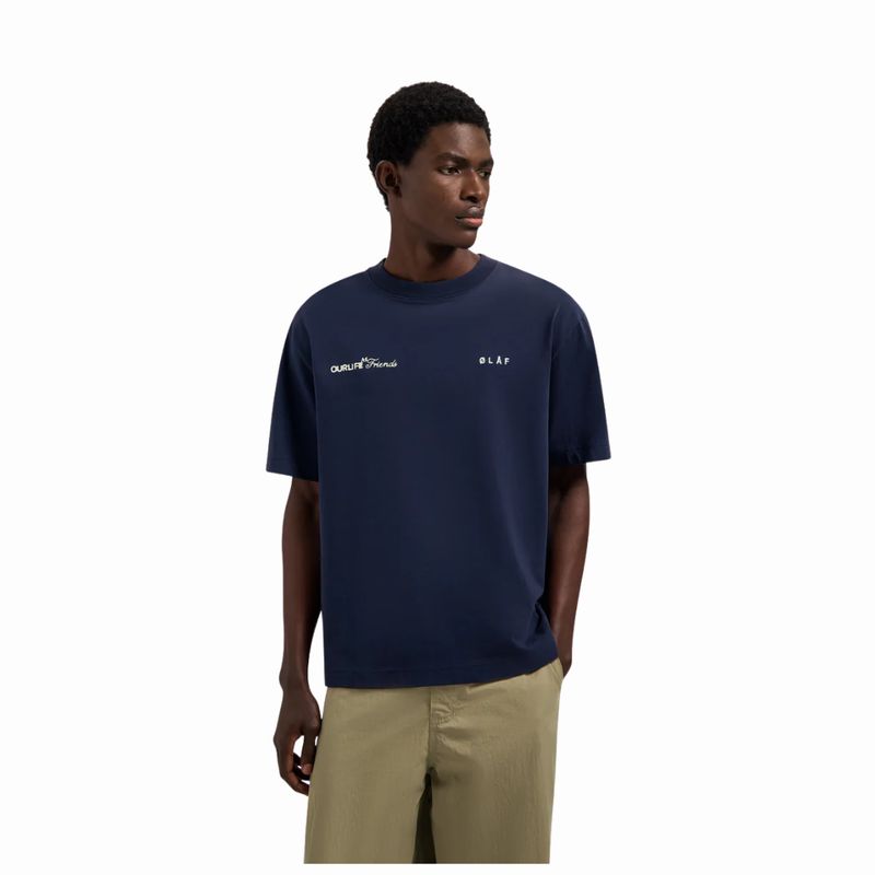 Olaf Navy Script Friends Boxy Tee
