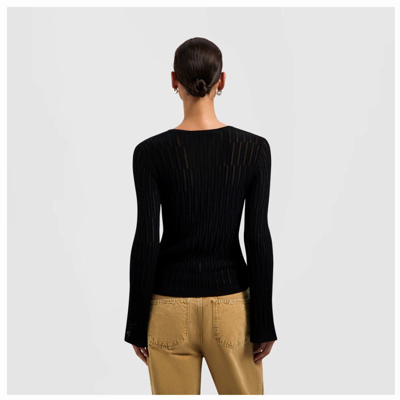 Olaf Black Retro Logo Wide Sleeve Knit