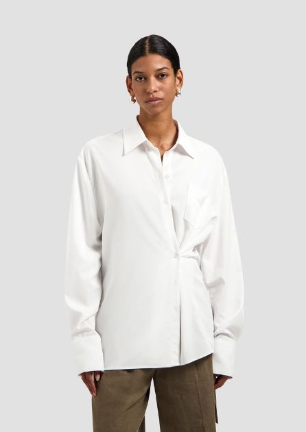Olaf optical white Drapey Asymmetric Shirt