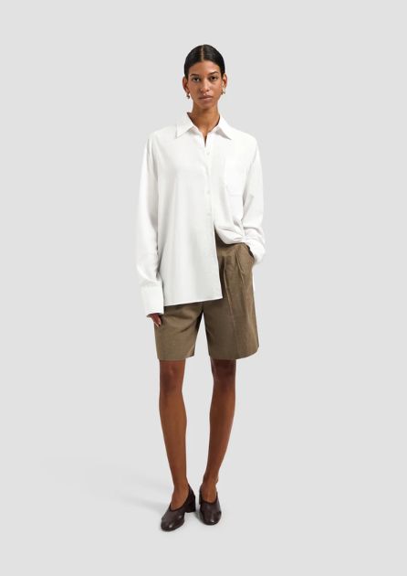 Olaf optical white Drapey Asymmetric Shirt