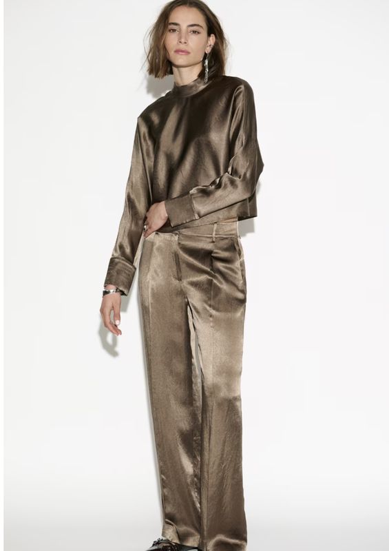 Dante6 Olive Stone Lorelle satin bow top