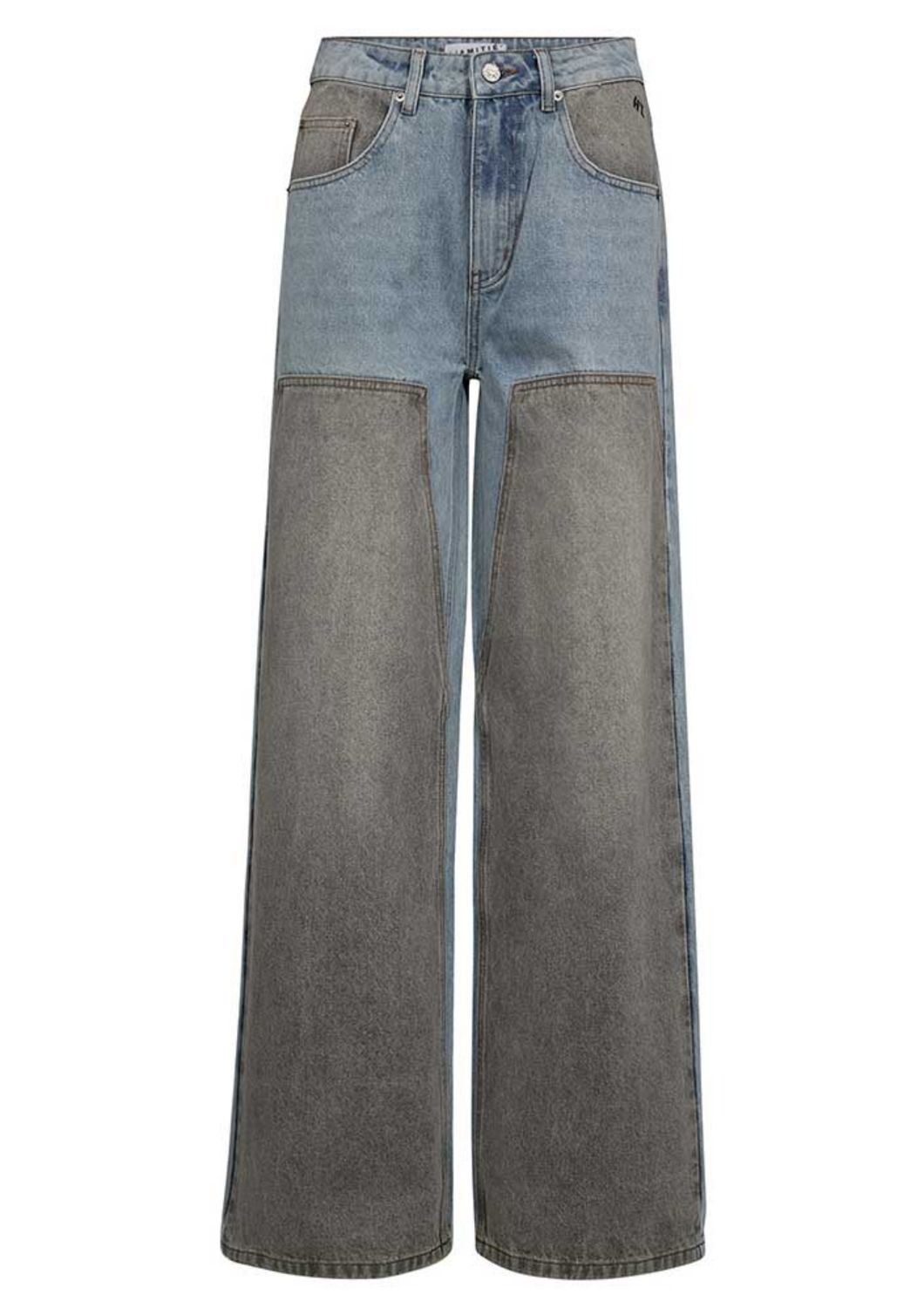 Haute L’Amitié Blue Grey mix Two-tone Patch Tall Jeans