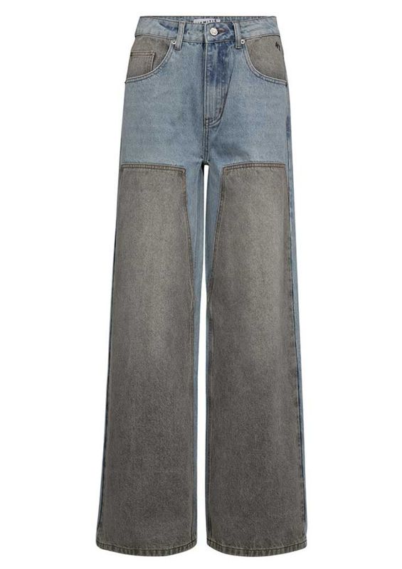 Haute L’Amitié Blue Grey mix Two-tone Patch Tall Jeans