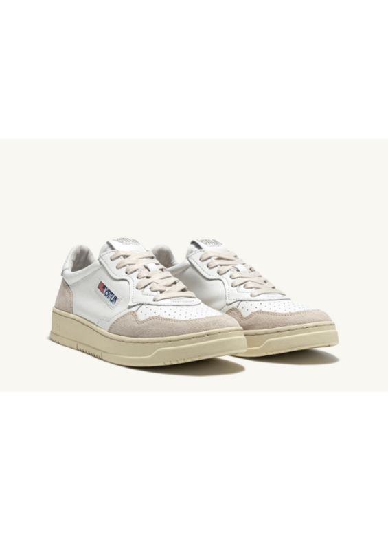 Autry White leather Beige Suede Medalist Low