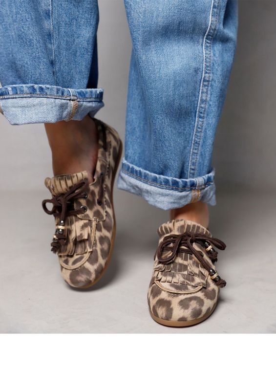 Via Vai Luipaard print June Loua dames mocassins