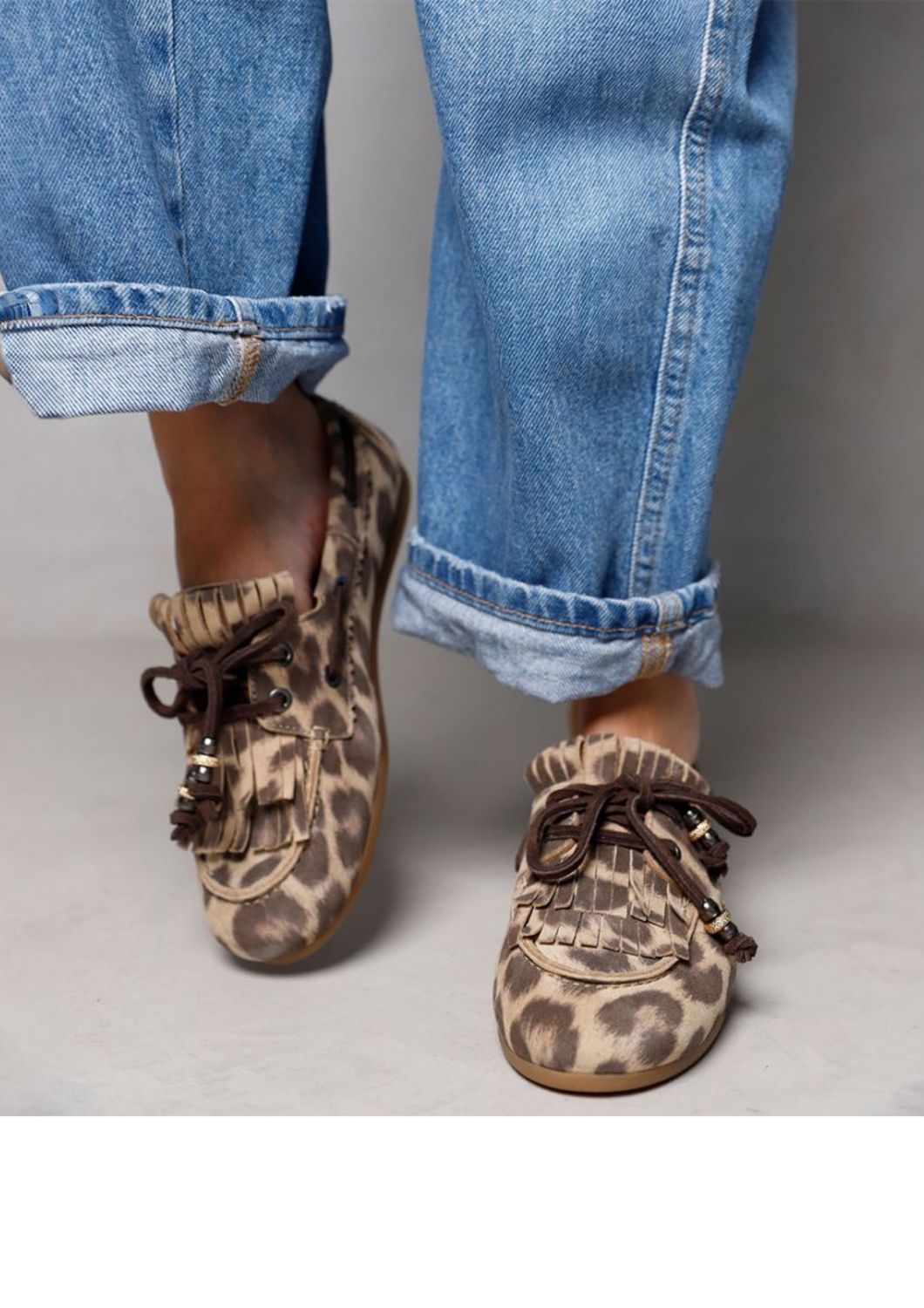 Via Vai Luipaard print June Loua dames mocassins Via Vai Luipaard print June Loua dames mocassins