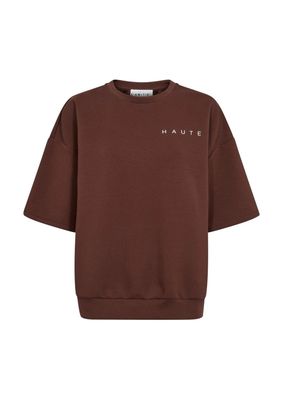 Haute L’Amitié Mocca Maxi split SS logo Sweat