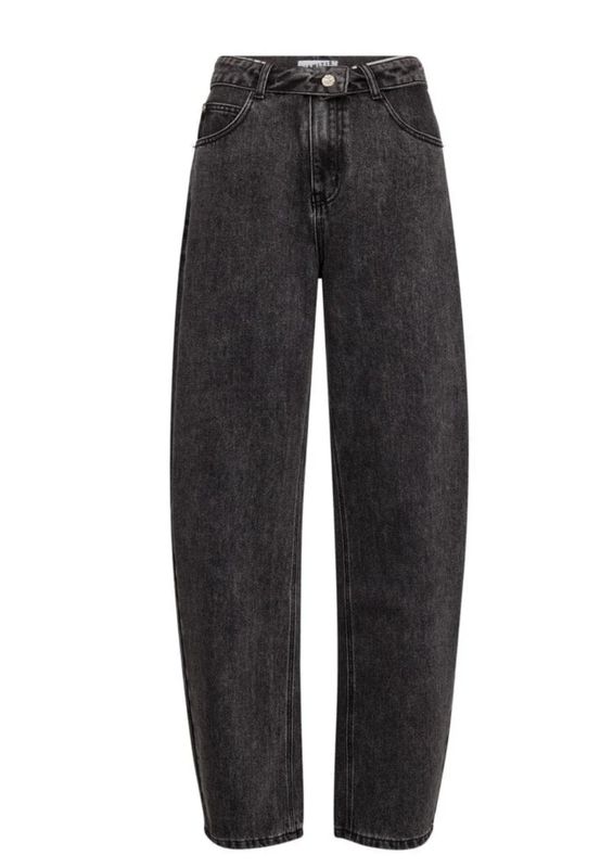 Haute L’Amitié Barrel Flip Waist Black Jeans