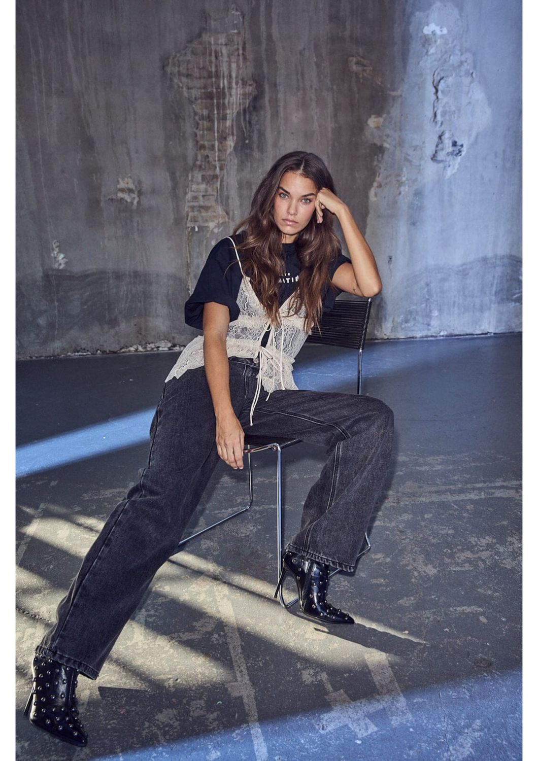 Haute L’Amitié Barrel Flip Waist Black Jeans