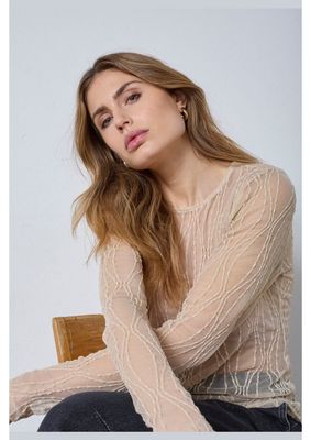 Co'Couture MarcyCC Mesh O-blouse Bone