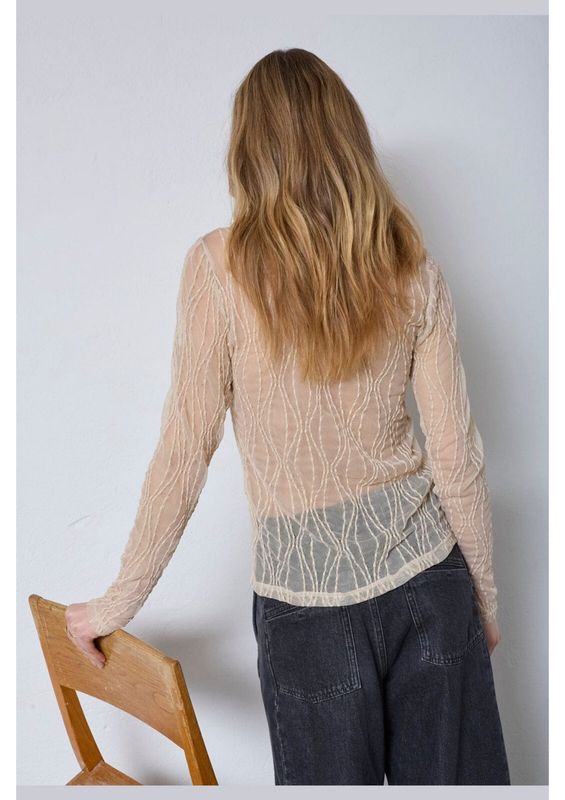 Co'Couture MarcyCC Mesh O-blouse Bone