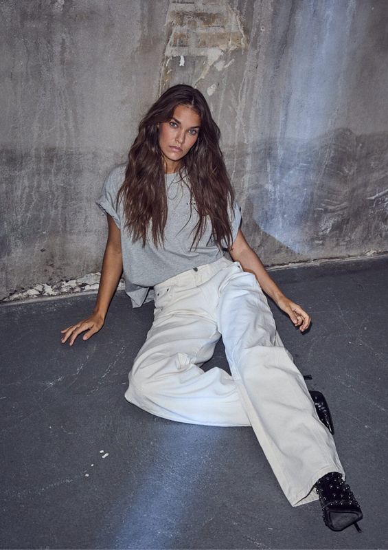 Haute L’Amitié Drew Barrel Panel Tall Jeans White