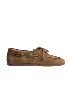 Posa Boat Loafer Brushed Suede Camel