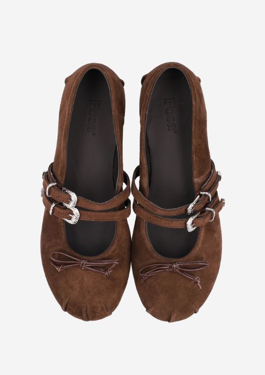 Posa Vita Ballerina Double strap Dark Brown