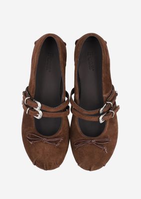 Posa Vita Ballerina Double strap Dark Brown