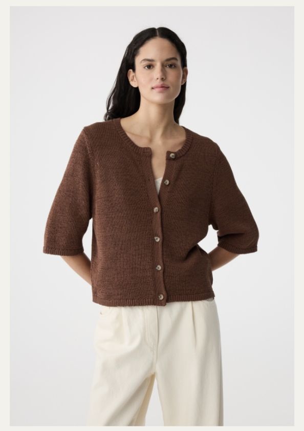 Knit-ted Ally Cardigan Mid Brown